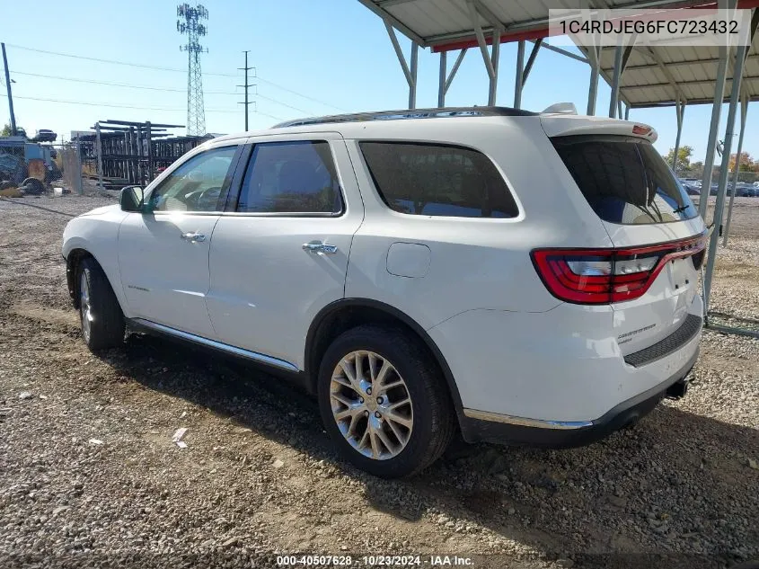 2015 Dodge Durango Citadel VIN: 1C4RDJEG6FC723432 Lot: 40507628