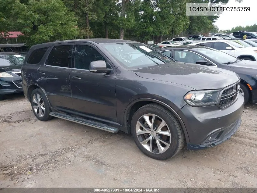 2015 Dodge Durango R/T VIN: 1C4SDHCT8FC755759 Lot: 40527991