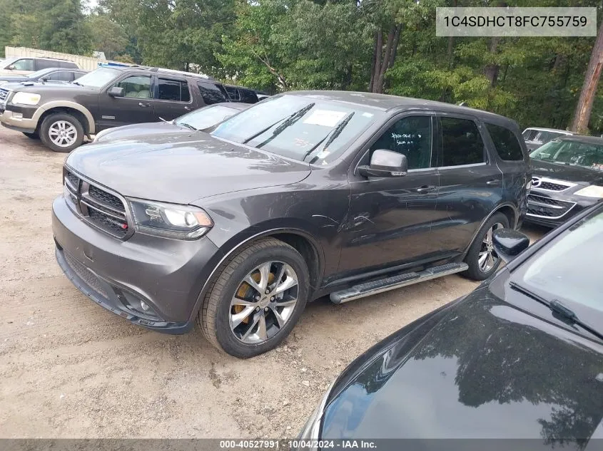 2015 Dodge Durango R/T VIN: 1C4SDHCT8FC755759 Lot: 40527991