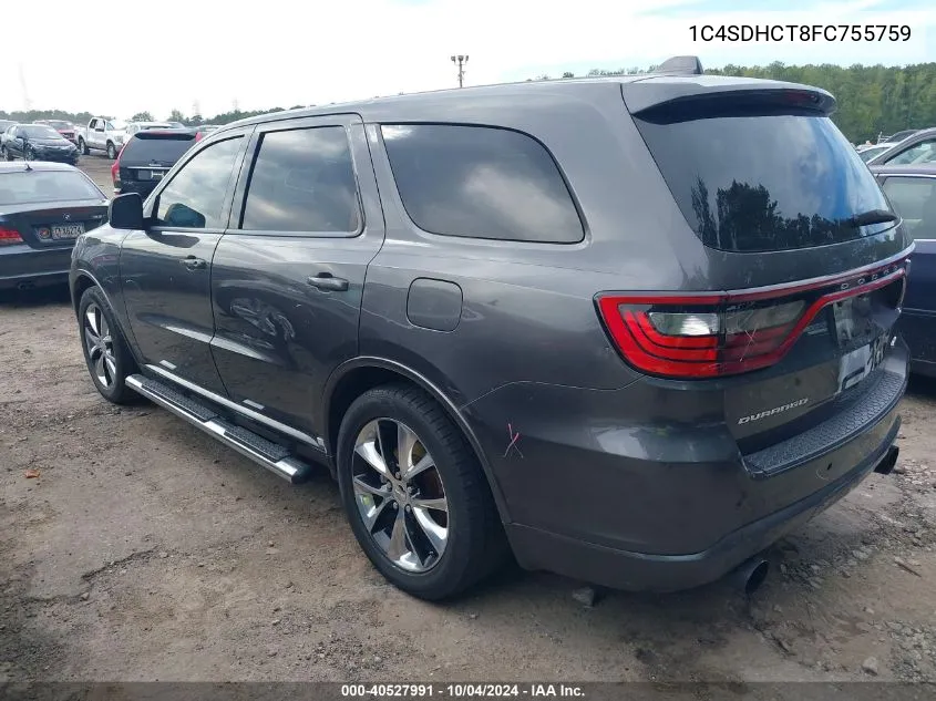 2015 Dodge Durango R/T VIN: 1C4SDHCT8FC755759 Lot: 40527991