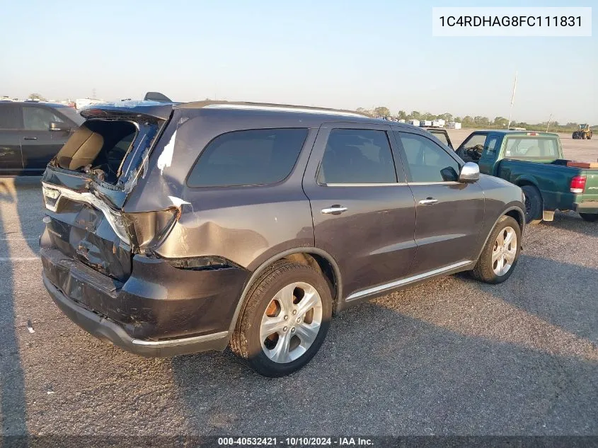 2015 Dodge Durango Sxt VIN: 1C4RDHAG8FC111831 Lot: 40532421