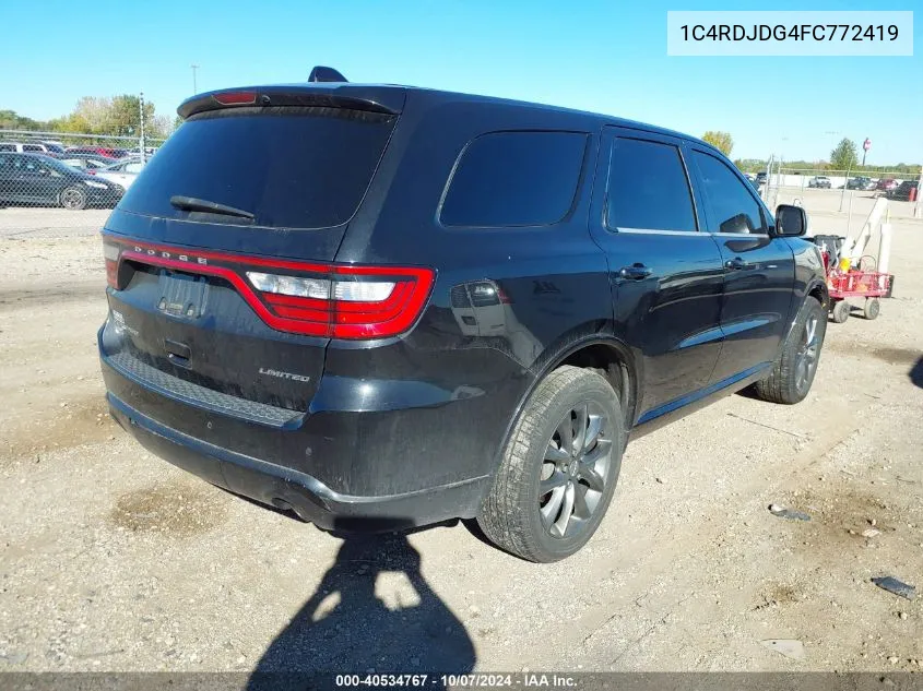 1C4RDJDG4FC772419 2015 Dodge Durango Limited