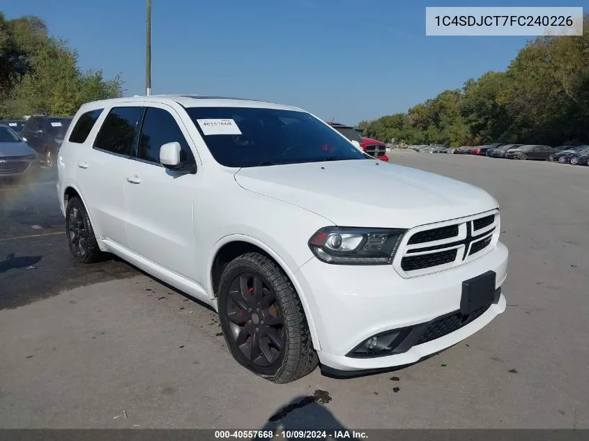 2015 Dodge Durango R/T VIN: 1C4SDJCT7FC240226 Lot: 40557668