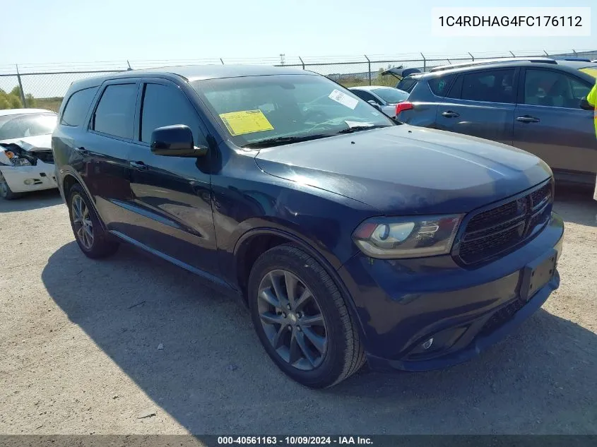 2015 Dodge Durango Sxt VIN: 1C4RDHAG4FC176112 Lot: 40561163