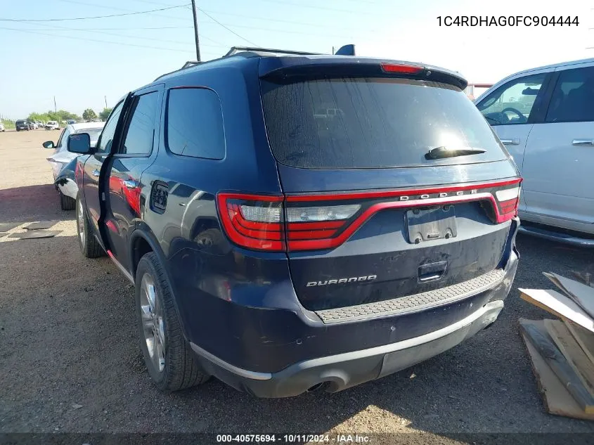 2015 Dodge Durango Sxt VIN: 1C4RDHAG0FC904444 Lot: 40575694