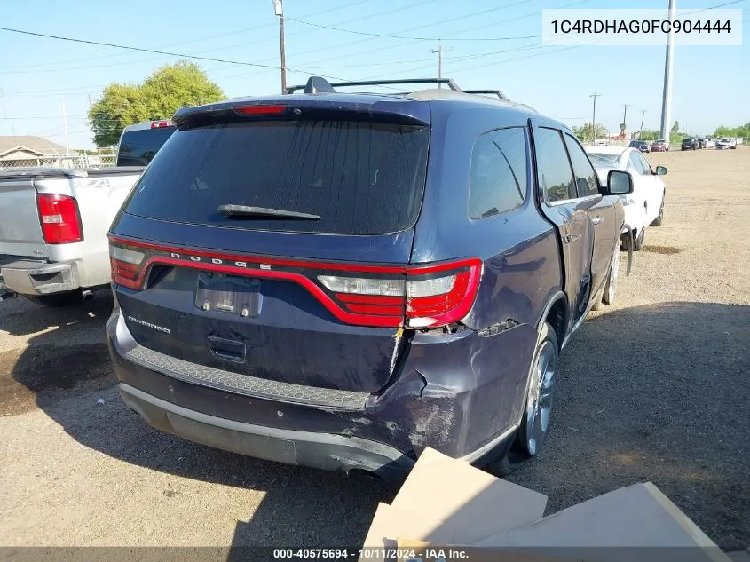 2015 Dodge Durango Sxt VIN: 1C4RDHAG0FC904444 Lot: 40575694