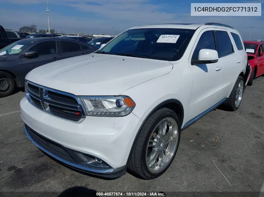 2015 Dodge Durango Limited VIN: 1C4RDHDG2FC771312 Lot: 40577574