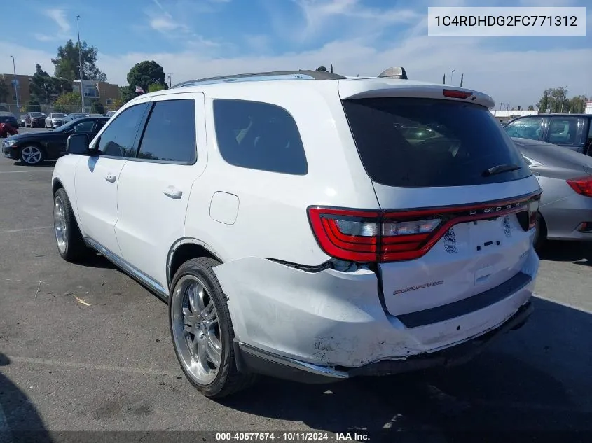 2015 Dodge Durango Limited VIN: 1C4RDHDG2FC771312 Lot: 40577574