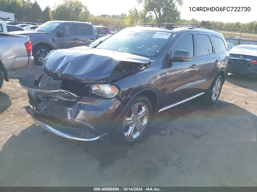 2015 Dodge Durango Limited VIN: 1C4RDHDG6FC722730 Lot: 40598868