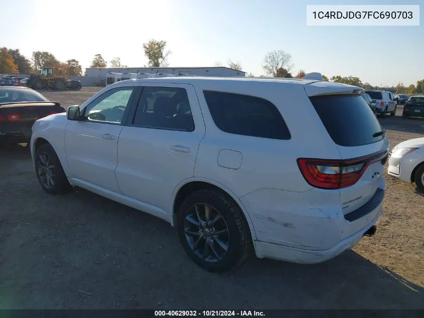 2015 Dodge Durango Limited VIN: 1C4RDJDG7FC690703 Lot: 40629032