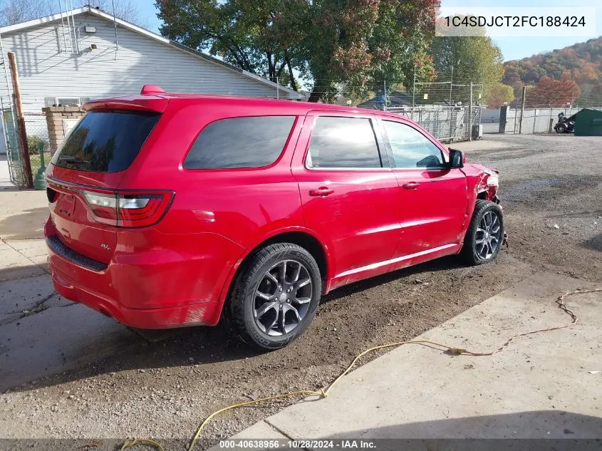 2015 Dodge Durango R/T VIN: 1C4SDJCT2FC188424 Lot: 40638956