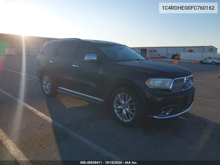 1C4RDHEG0FC760162 2015 Dodge Durango Citadel