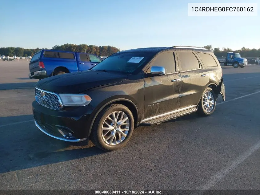 1C4RDHEG0FC760162 2015 Dodge Durango Citadel