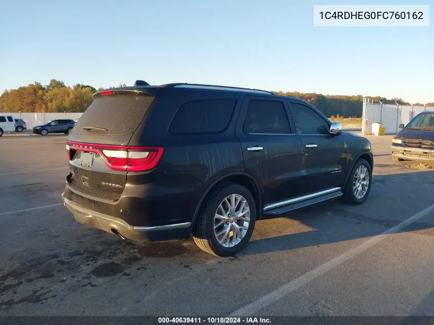 1C4RDHEG0FC760162 2015 Dodge Durango Citadel