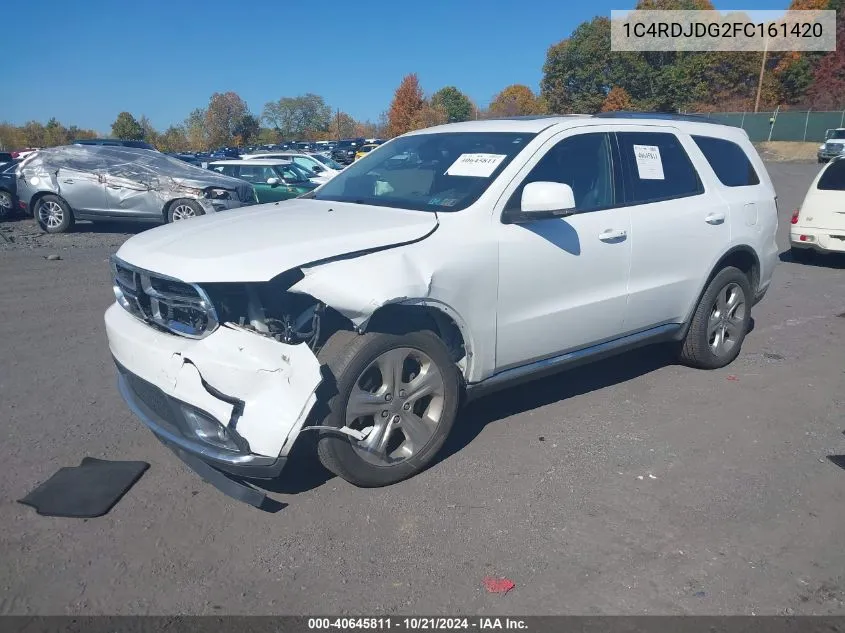 2015 Dodge Durango Limited VIN: 1C4RDJDG2FC161420 Lot: 40645811