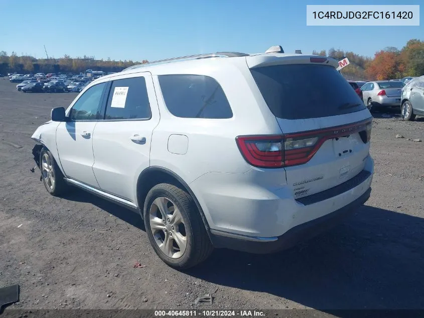 2015 Dodge Durango Limited VIN: 1C4RDJDG2FC161420 Lot: 40645811