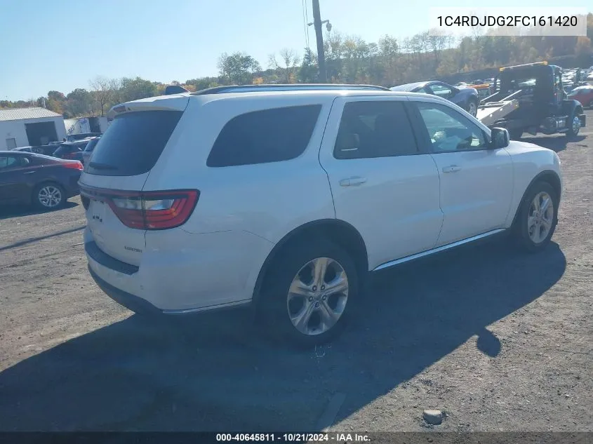 2015 Dodge Durango Limited VIN: 1C4RDJDG2FC161420 Lot: 40645811