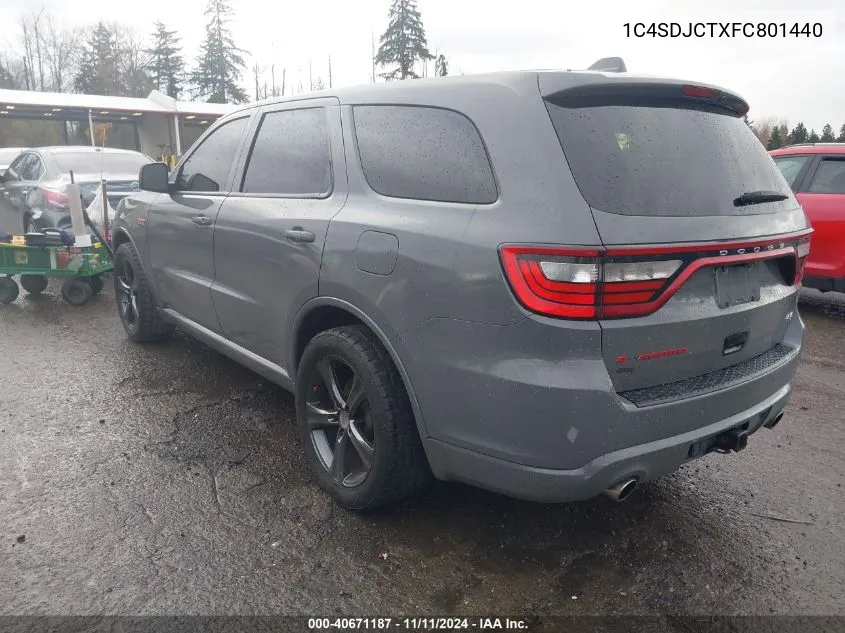 2015 Dodge Durango R/T VIN: 1C4SDJCTXFC801440 Lot: 40671187