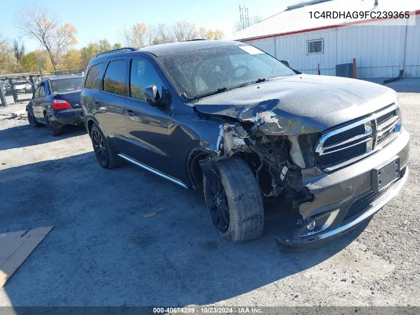 2015 Dodge Durango Sxt VIN: 1C4RDHAG9FC239365 Lot: 40674299