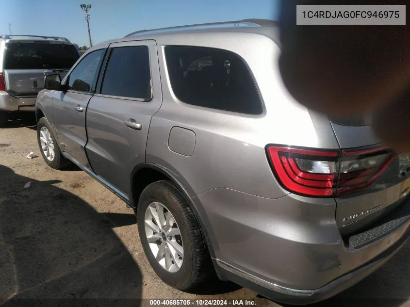 2015 Dodge Durango Sxt VIN: 1C4RDJAG0FC946975 Lot: 40685705