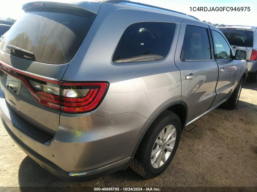 2015 Dodge Durango Sxt VIN: 1C4RDJAG0FC946975 Lot: 40685705