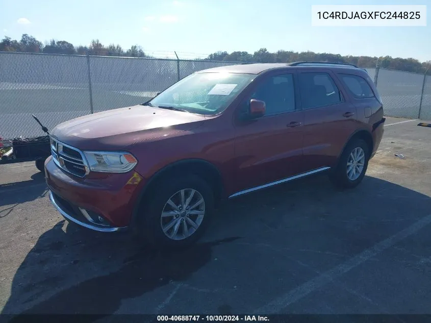 2015 Dodge Durango Sxt VIN: 1C4RDJAGXFC244825 Lot: 40688747