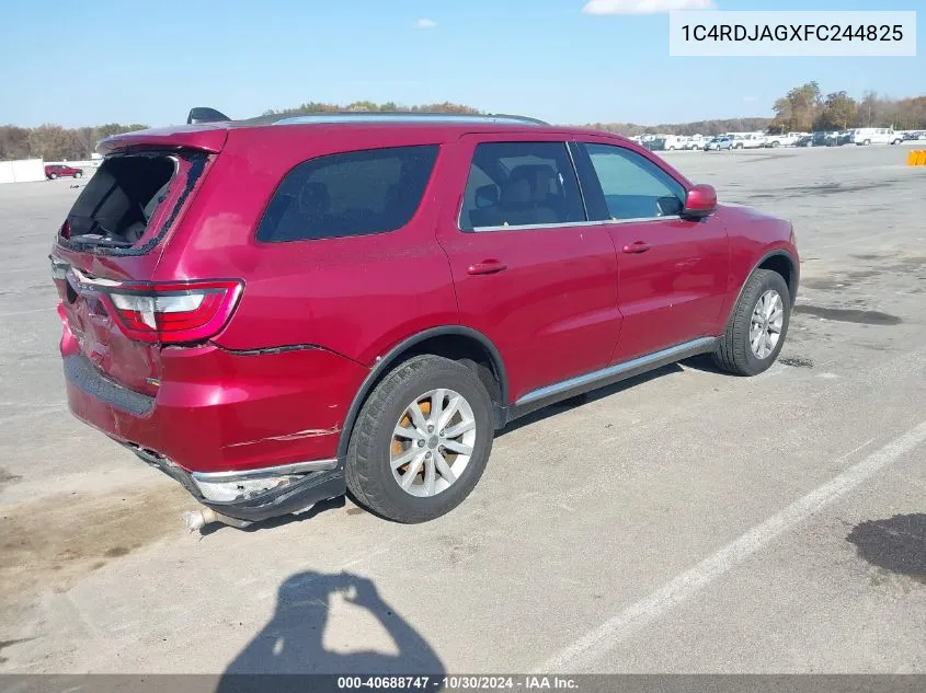 2015 Dodge Durango Sxt VIN: 1C4RDJAGXFC244825 Lot: 40688747