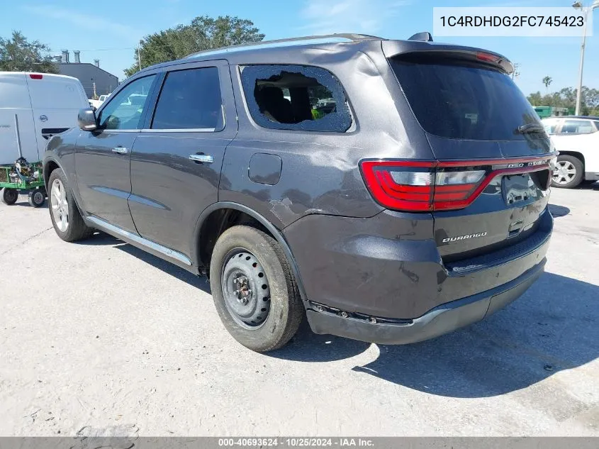 2015 Dodge Durango Limited VIN: 1C4RDHDG2FC745423 Lot: 40693624