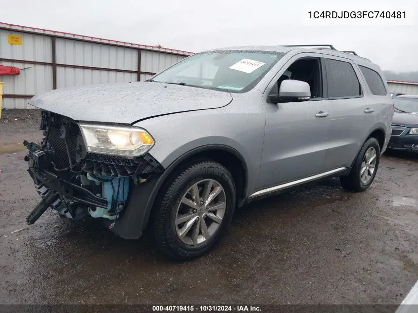 2015 Dodge Durango Limited VIN: 1C4RDJDG3FC740481 Lot: 40719415