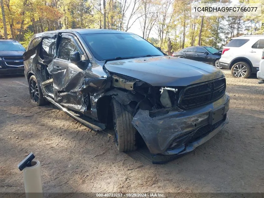 2015 Dodge Durango Sxt VIN: 1C4RDHAG9FC766077 Lot: 40723253