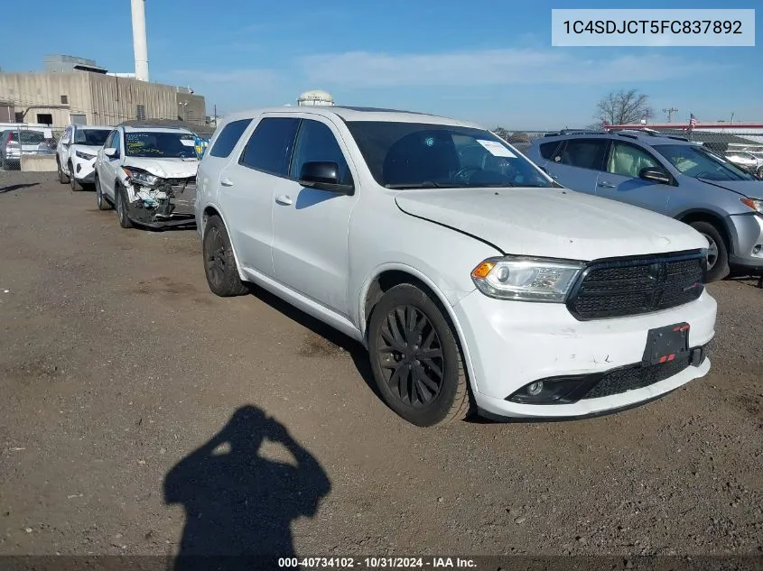 2015 Dodge Durango R/T VIN: 1C4SDJCT5FC837892 Lot: 40734102