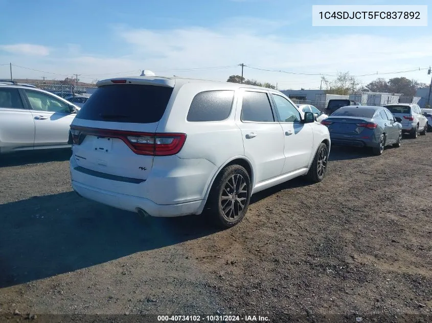 2015 Dodge Durango R/T VIN: 1C4SDJCT5FC837892 Lot: 40734102