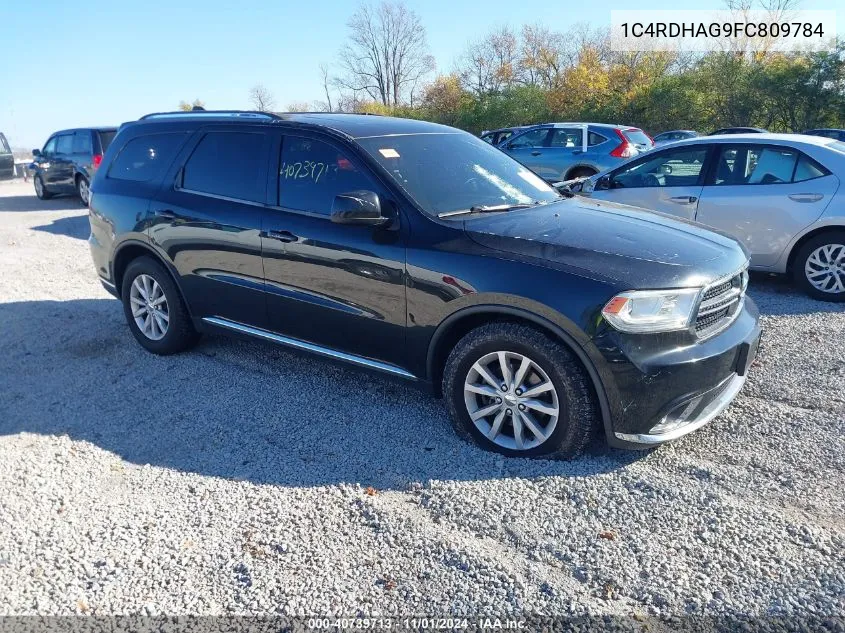 2015 Dodge Durango Sxt VIN: 1C4RDHAG9FC809784 Lot: 40739713