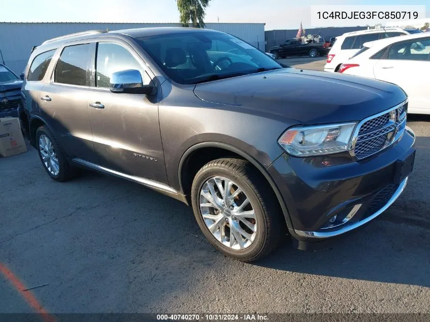 2015 Dodge Durango Citadel VIN: 1C4RDJEG3FC850719 Lot: 40740270