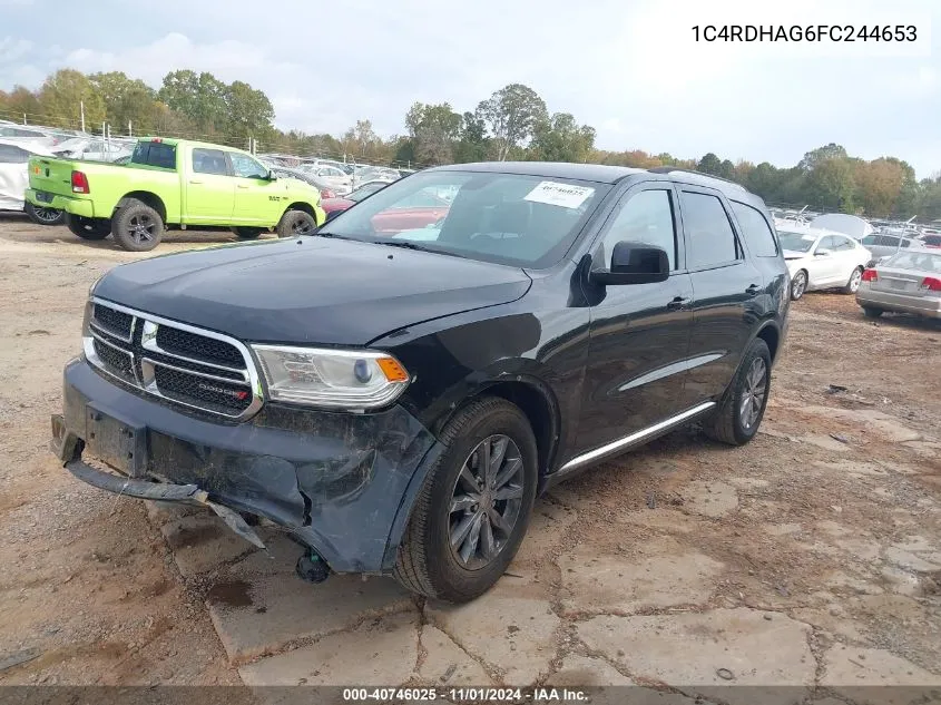 2015 Dodge Durango Sxt VIN: 1C4RDHAG6FC244653 Lot: 40746025