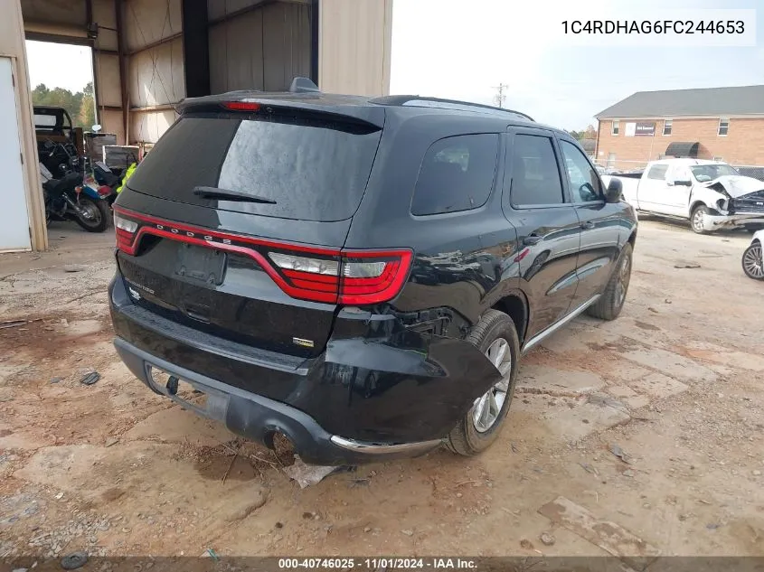 2015 Dodge Durango Sxt VIN: 1C4RDHAG6FC244653 Lot: 40746025