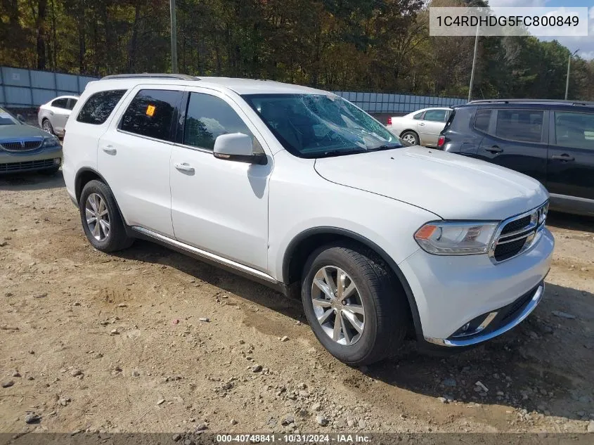 2015 Dodge Durango Limited VIN: 1C4RDHDG5FC800849 Lot: 40748841