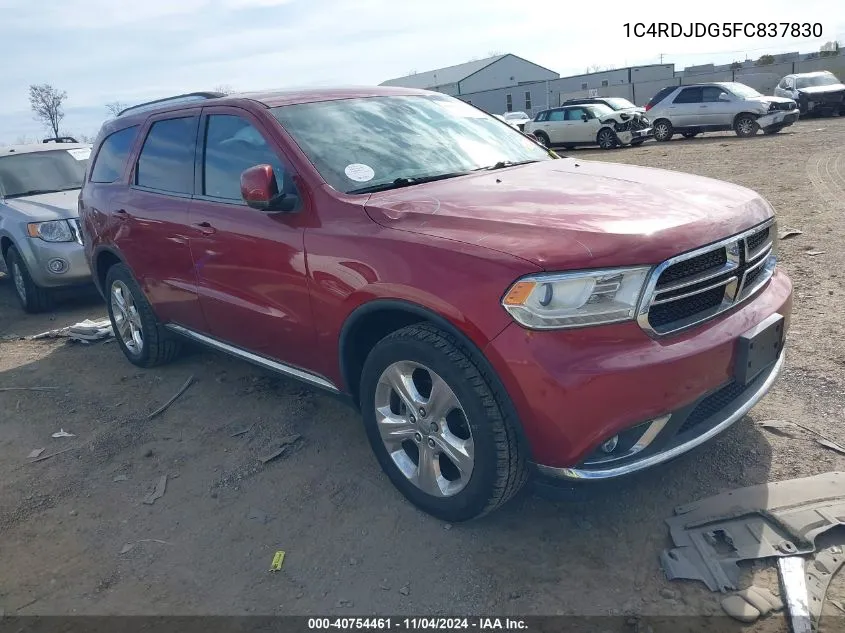 2015 Dodge Durango Limited VIN: 1C4RDJDG5FC837830 Lot: 40754461