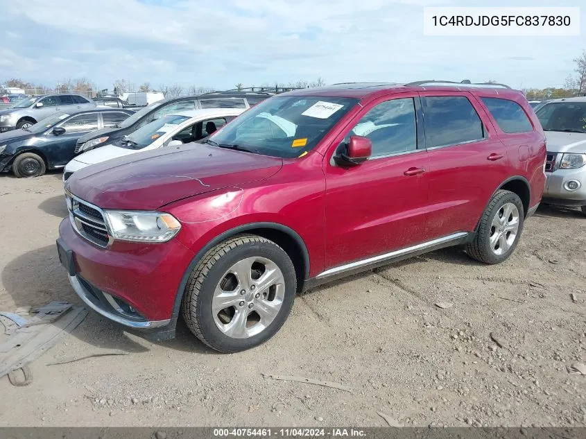 2015 Dodge Durango Limited VIN: 1C4RDJDG5FC837830 Lot: 40754461