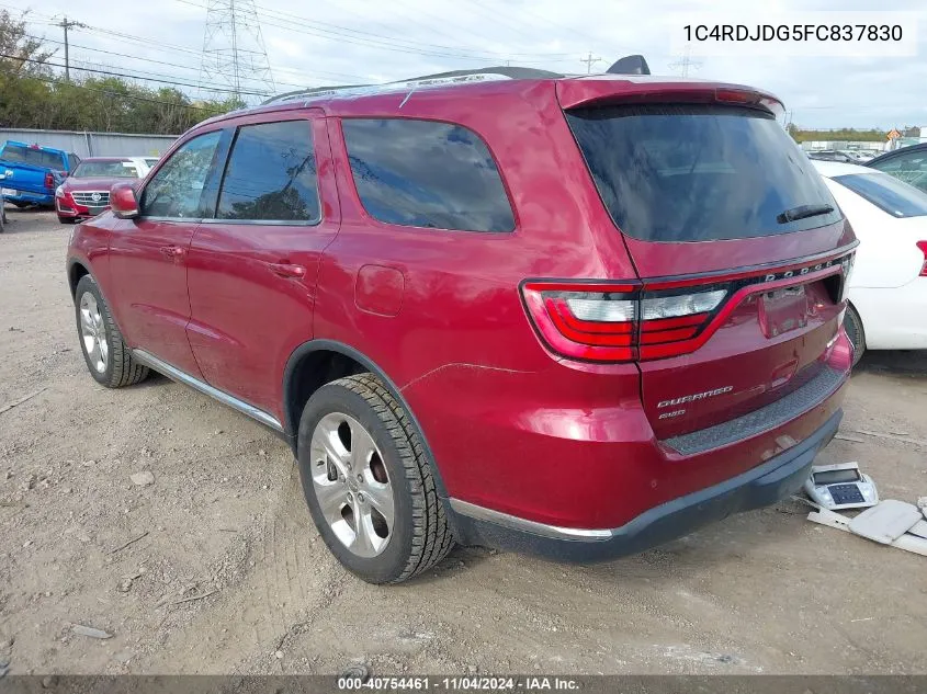 2015 Dodge Durango Limited VIN: 1C4RDJDG5FC837830 Lot: 40754461