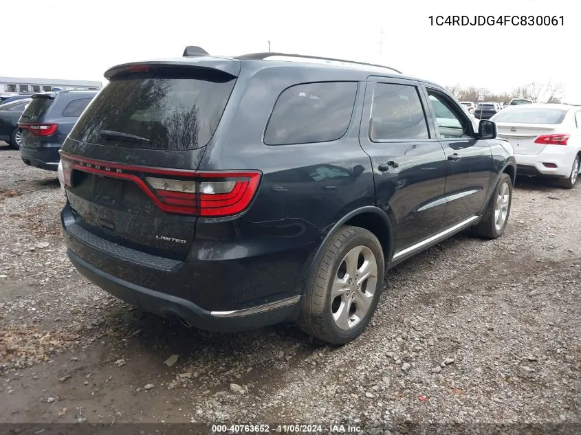 2015 Dodge Durango Limited VIN: 1C4RDJDG4FC830061 Lot: 40763652