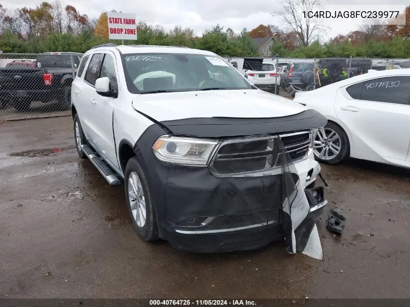 2015 Dodge Durango Sxt VIN: 1C4RDJAG8FC239977 Lot: 40764725