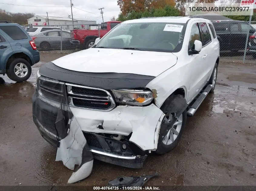 2015 Dodge Durango Sxt VIN: 1C4RDJAG8FC239977 Lot: 40764725