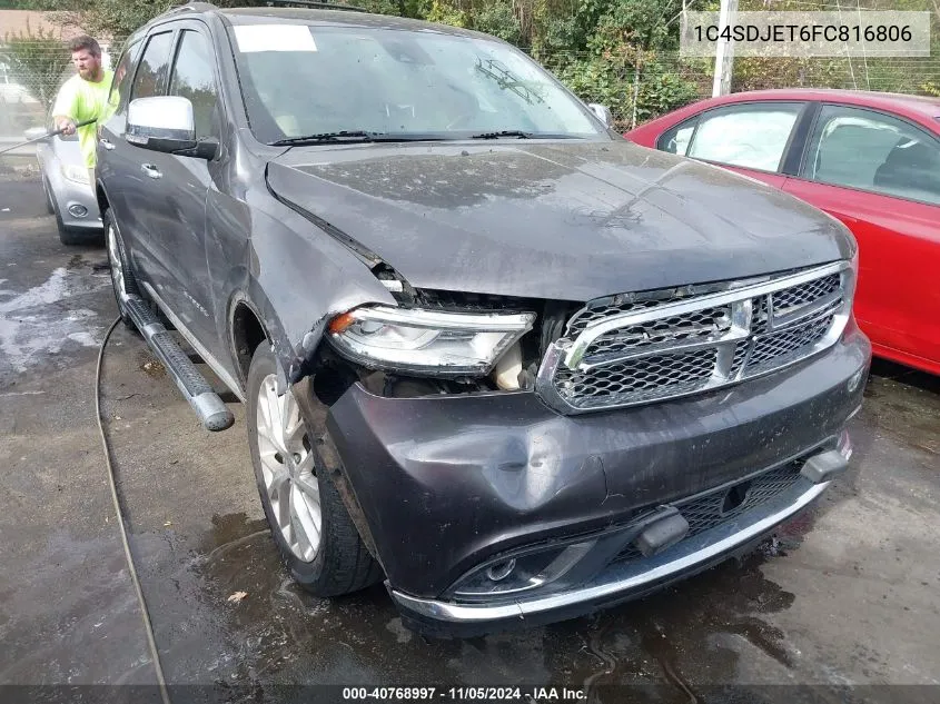 2015 Dodge Durango Citadel VIN: 1C4SDJET6FC816806 Lot: 40768997