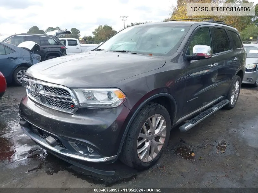 2015 Dodge Durango Citadel VIN: 1C4SDJET6FC816806 Lot: 40768997