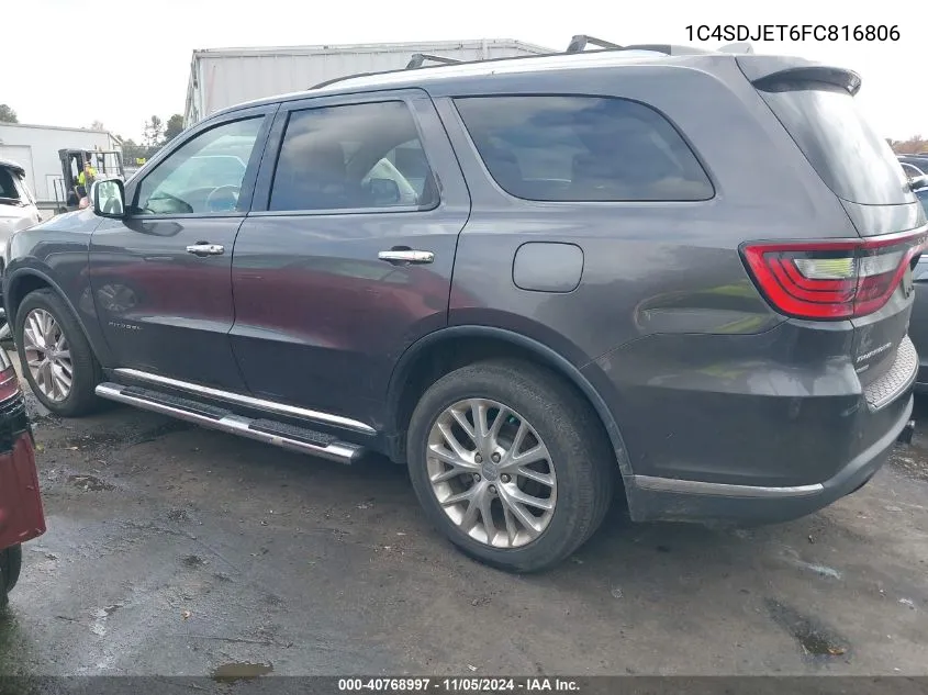 2015 Dodge Durango Citadel VIN: 1C4SDJET6FC816806 Lot: 40768997