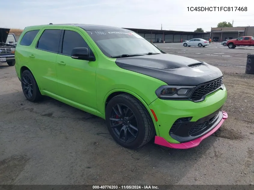 2015 Dodge Durango R/T VIN: 1C4SDHCT1FC817468 Lot: 40776203