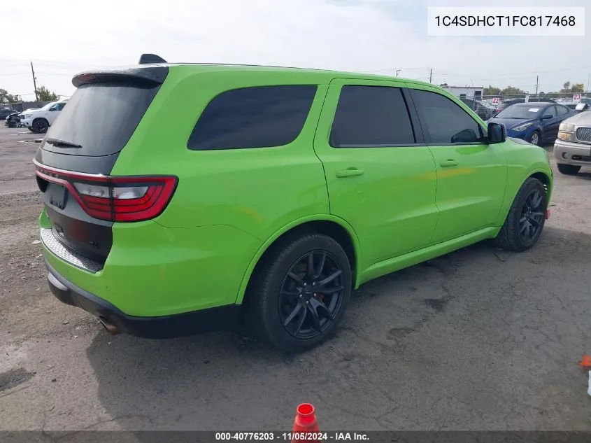 2015 Dodge Durango R/T VIN: 1C4SDHCT1FC817468 Lot: 40776203