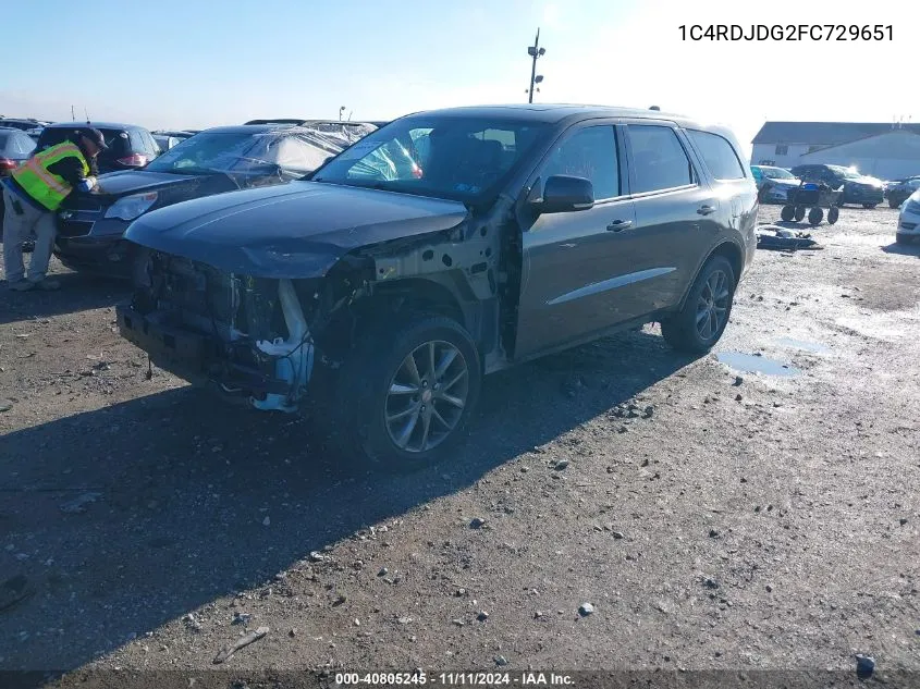 1C4RDJDG2FC729651 2015 Dodge Durango Limited