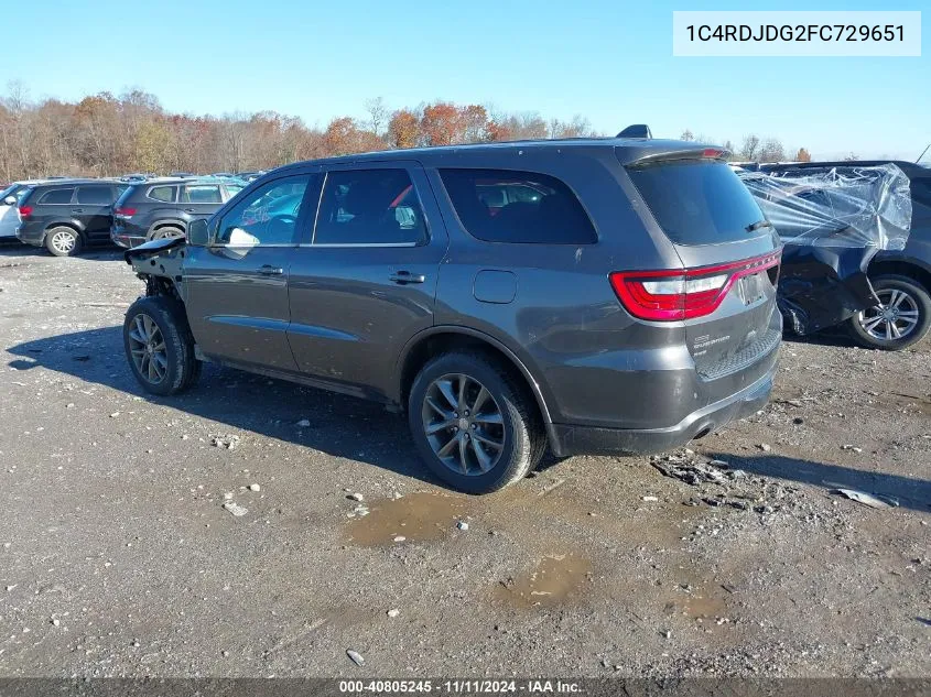 1C4RDJDG2FC729651 2015 Dodge Durango Limited